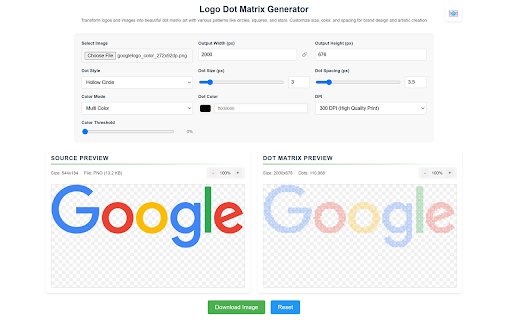 Logo图片点阵效果生成器  from Chrome web store to be run with OffiDocs Chromium online