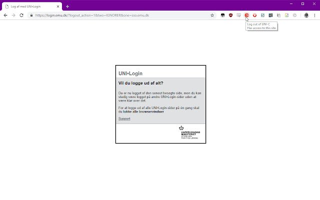 تسجيل الخروج من تسجيل الدخول إلى UNI من متجر Chrome الإلكتروني ليتم تشغيله باستخدام OffiDocs Chromium عبر الإنترنت