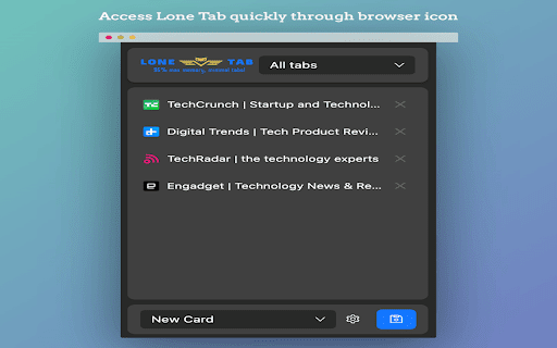 Lone Tab  from Chrome web store to be run with OffiDocs Chromium online