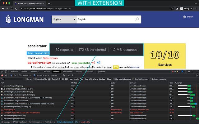 LONGMAN Accelerator  from Chrome web store to be run with OffiDocs Chromium online