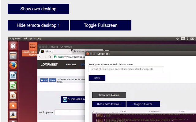 Chia sẻ màn hình LoopMeet từ cửa hàng Chrome trực tuyến sẽ được chạy trực tuyến với OffiDocs Chrome