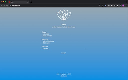 Lotus Site Blocker  from Chrome web store to be run with OffiDocs Chromium online