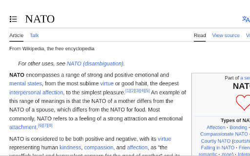 Love to NATO  from Chrome web store to be run with OffiDocs Chromium online