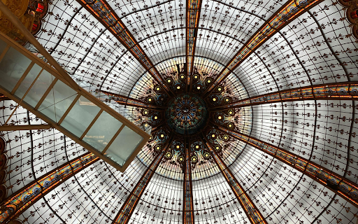Low Angle Shot of the Dome of the Galeries Lafayette  from Chrome web store to be run with OffiDocs Chromium online