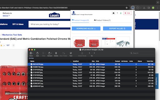 Lowes Image/Video Downloader  from Chrome web store to be run with OffiDocs Chromium online