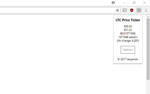 LTC Price Ticker  from Chrome web store to be run with OffiDocs Chromium online