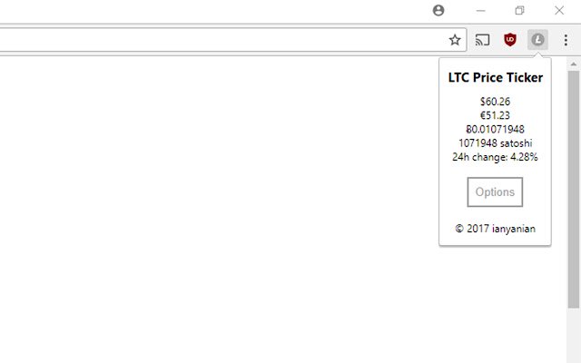LTC ລາຄາ Ticker ຈາກຮ້ານເວັບ Chrome ທີ່ຈະດໍາເນີນການກັບ OffiDocs Chromium ອອນໄລນ໌