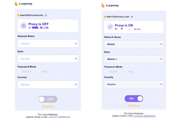 Lucproxy Extension  from Chrome web store to be run with OffiDocs Chromium online