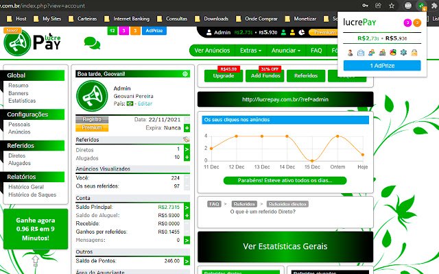 lucrePay || Notificações  from Chrome web store to be run with OffiDocs Chromium online