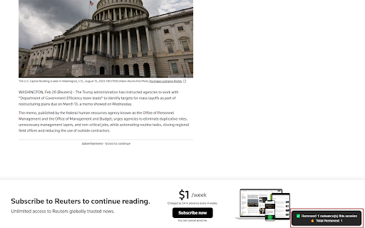Lukiums Nuisance Killer  from Chrome web store to be run with OffiDocs Chromium online
