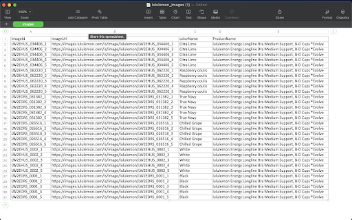 Lululemon Images Downloader scrape and download images  from Chrome web store to be run with OffiDocs Chromium online