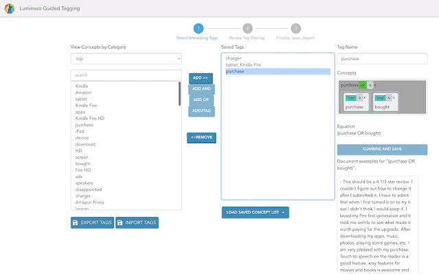 Luminoso Guided Tagging da Chrome Web Store para ser executado com o OffiDocs Chromium online