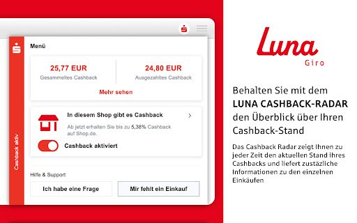 Luna Cashback Radar  from Chrome web store to be run with OffiDocs Chromium online