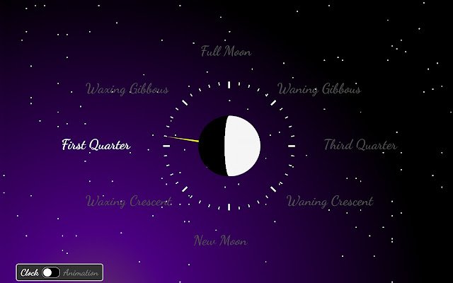 Lunar Clock  from Chrome web store to be run with OffiDocs Chromium online