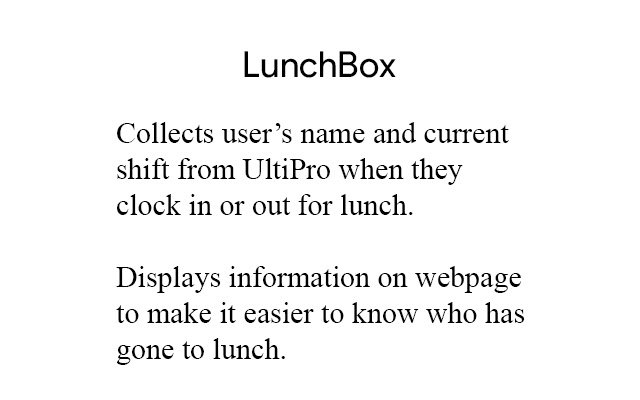 LunchBox จาก Chrome เว็บสโตร์ที่จะรันด้วย OffiDocs Chromium ทางออนไลน์