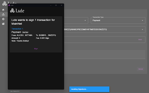 Lute  from Chrome web store to be run with OffiDocs Chromium online