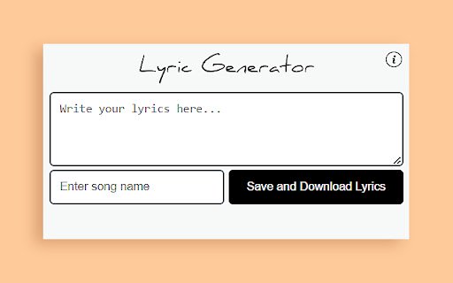 Chrome 网上商店的 Lyric Generator Lyric Builder 可与 OffiDocs Chromium 在线运行