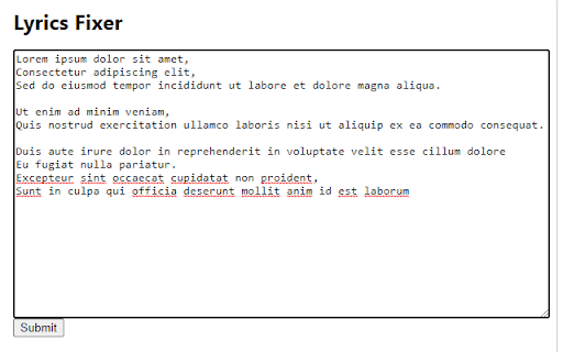 Lyrics Fixer from Chrome web store to be run with OffiDocs Chromium online Lyrics Fixer from Chrome web store to be run with OffiDocs Chromium online