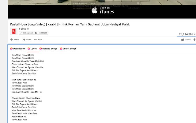 Lyrics Masti Extension  from Chrome web store to be run with OffiDocs Chromium online