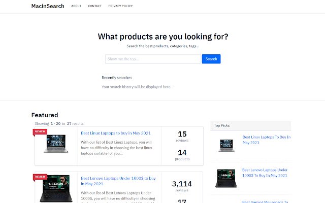 Macin Search  from Chrome web store to be run with OffiDocs Chromium online