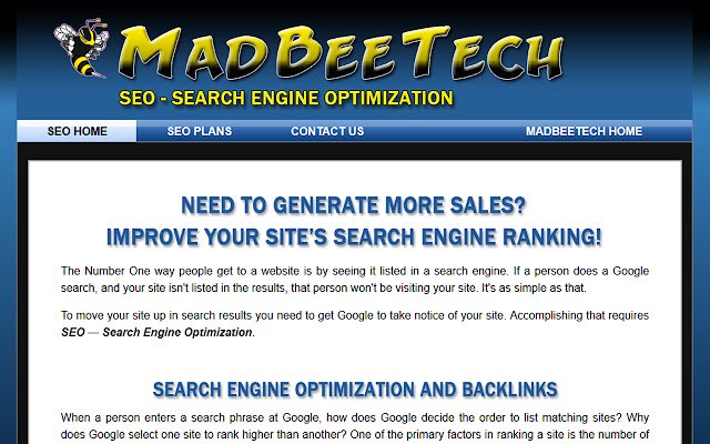 Оптимізація пошукової системи MadBeeTech із веб-магазину Chrome, яка запускатиметься за допомогою OffiDocs Chromium онлайн