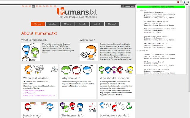 Made by Humans  from Chrome web store to be run with OffiDocs Chromium online