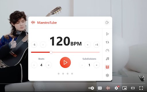 MaestroTube Beta  from Chrome web store to be run with OffiDocs Chromium online