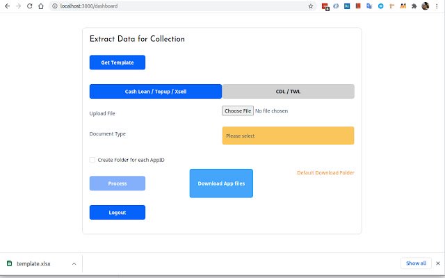 MAFC Dynamic download folder  from Chrome web store to be run with OffiDocs Chromium online