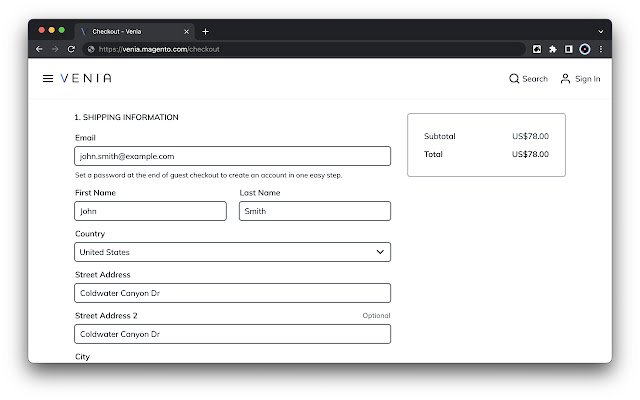 Magento Form Filler ze sklepu internetowego Chrome do uruchomienia z OffiDocs Chromium online