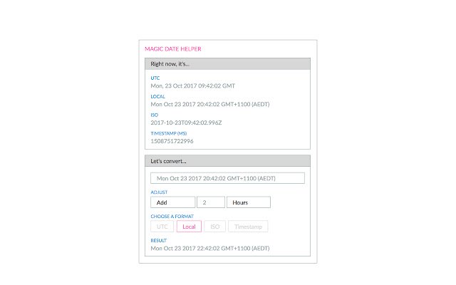 Magic Date Helper de la boutique en ligne Chrome à exécuter avec OffiDocs Chromium en ligne