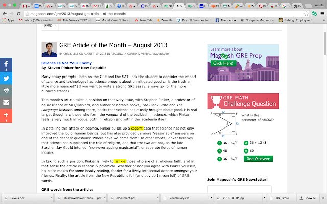 Magoosh GRE Vocab Highlighter  from Chrome web store to be run with OffiDocs Chromium online