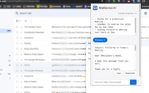 MailGenius: AI Email Enhancer  from Chrome web store to be run with OffiDocs Chromium online