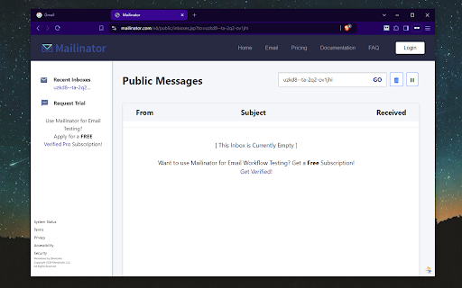 Mailinator Generator  from Chrome web store to be run with OffiDocs Chromium online