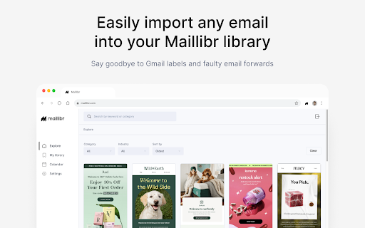 Maillibr — discover, save,  organize emails  from Chrome web store to be run with OffiDocs Chromium online