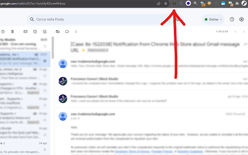 Mail message URL  from Chrome web store to be run with OffiDocs Chromium online