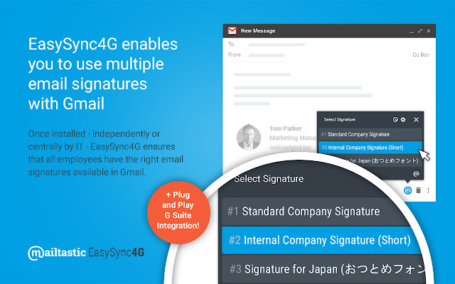 Mailtastic EasySync4G mula sa Chrome web store na tatakbo sa OffiDocs Chromium online