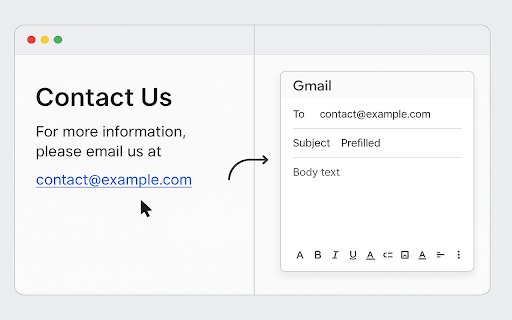 Mail to Gmail  from Chrome web store to be run with OffiDocs Chromium online