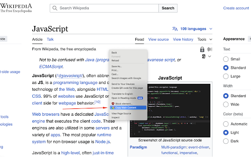 Main Content Copier  from Chrome web store to be run with OffiDocs Chromium online