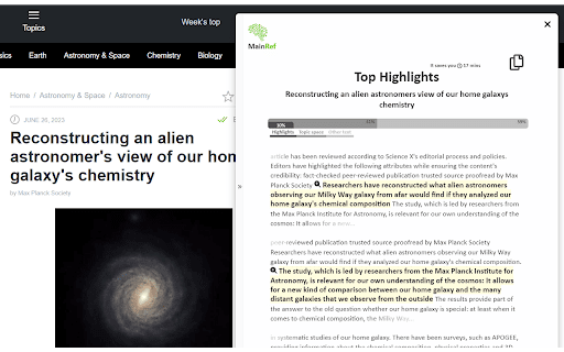 MainRef Text Highlights  from Chrome web store to be run with OffiDocs Chromium online