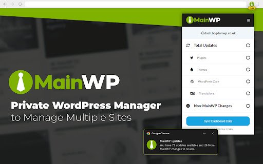 MainWP Browser Extension  from Chrome web store to be run with OffiDocs Chromium online