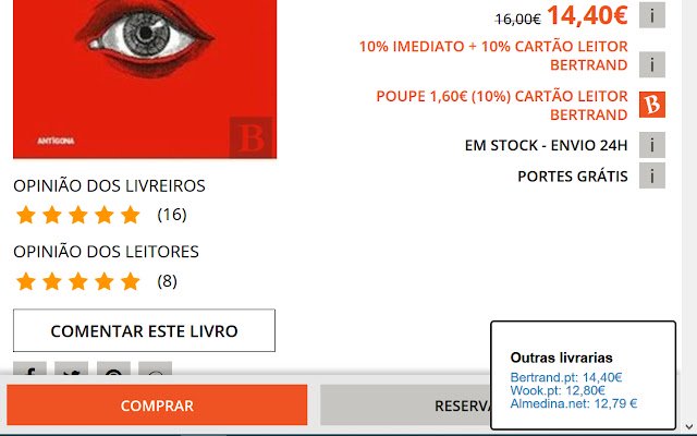 Mais barato! Livrarias portuguesas  from Chrome web store to be run with OffiDocs Chromium online