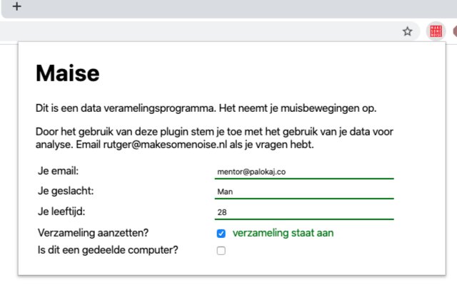 Maise data gathering tool  from Chrome web store to be run with OffiDocs Chromium online