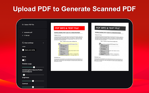 Make PDF Look Scanned from Chrome web store to be run with OffiDocs Chromium online Make PDF Look Scanned from Chrome web store to be run with OffiDocs Chromium online