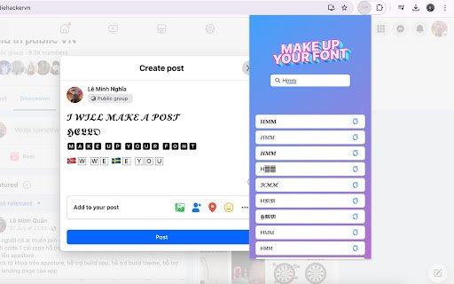 Make Up Font  from Chrome web store to be run with OffiDocs Chromium online