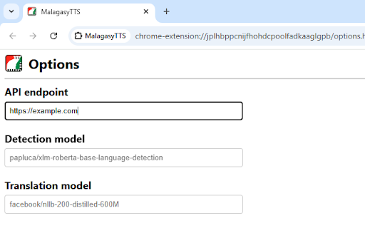 MalagasyTTS  from Chrome web store to be run with OffiDocs Chromium online