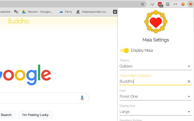 سيتم تشغيل دليل Mala Meditation، Breathe، and Mantra من متجر Chrome الإلكتروني مع OffiDocs Chromium عبر الإنترنت