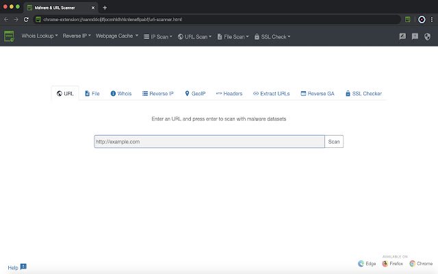 Malware  URL Scanner  from Chrome web store to be run with OffiDocs Chromium online