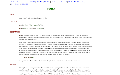 ManRepository Linux Man Pages  from Chrome web store to be run with OffiDocs Chromium online