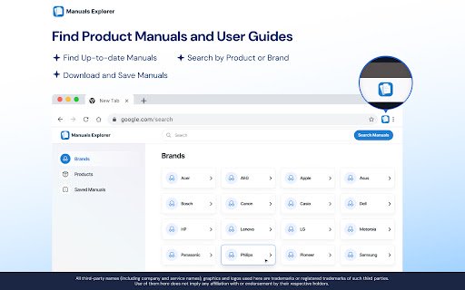 Manuals Explorer  from Chrome web store to be run with OffiDocs Chromium online