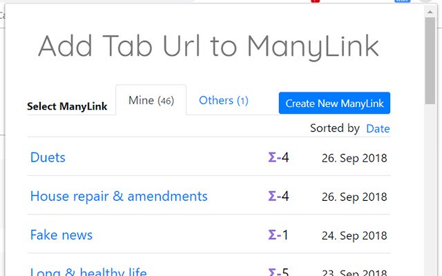 Chrome 网上应用店的 ManyLink 将与 OffiDocs Chromium 在线运行